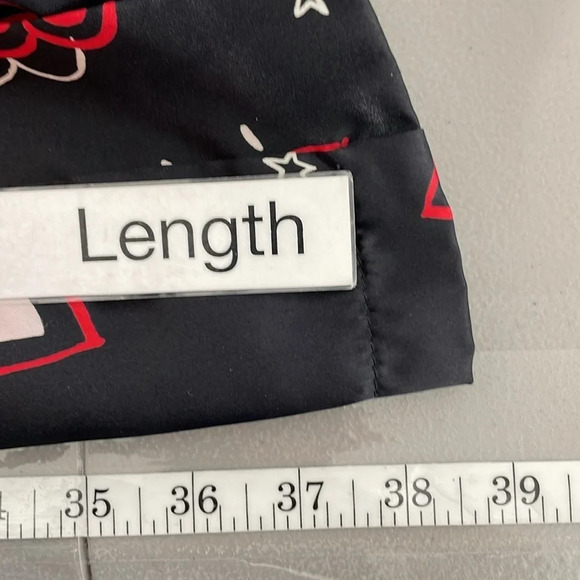 Dentelle Robe & Chemise Set Women's L Large Black Red Heart Pattern Slip Knee - Picture 16 of 17